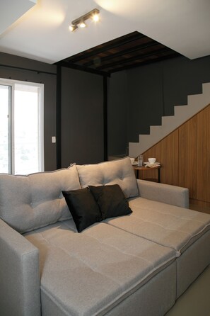 Living area - Dream Duplex with Jacuzzi and King Size bed (Vila Arens II Jundiaí)