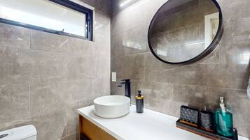 Hair dryer, towels