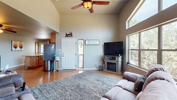 TV, fireplace, DVD player