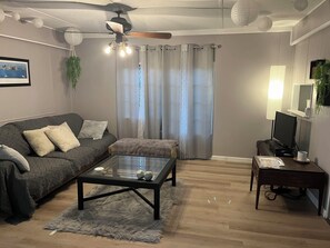 Smart TV, books, stereo