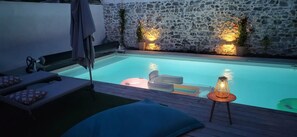 Piscine extérieure, piscine chauffée