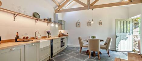 Microwave, oven, dishwasher, high chair