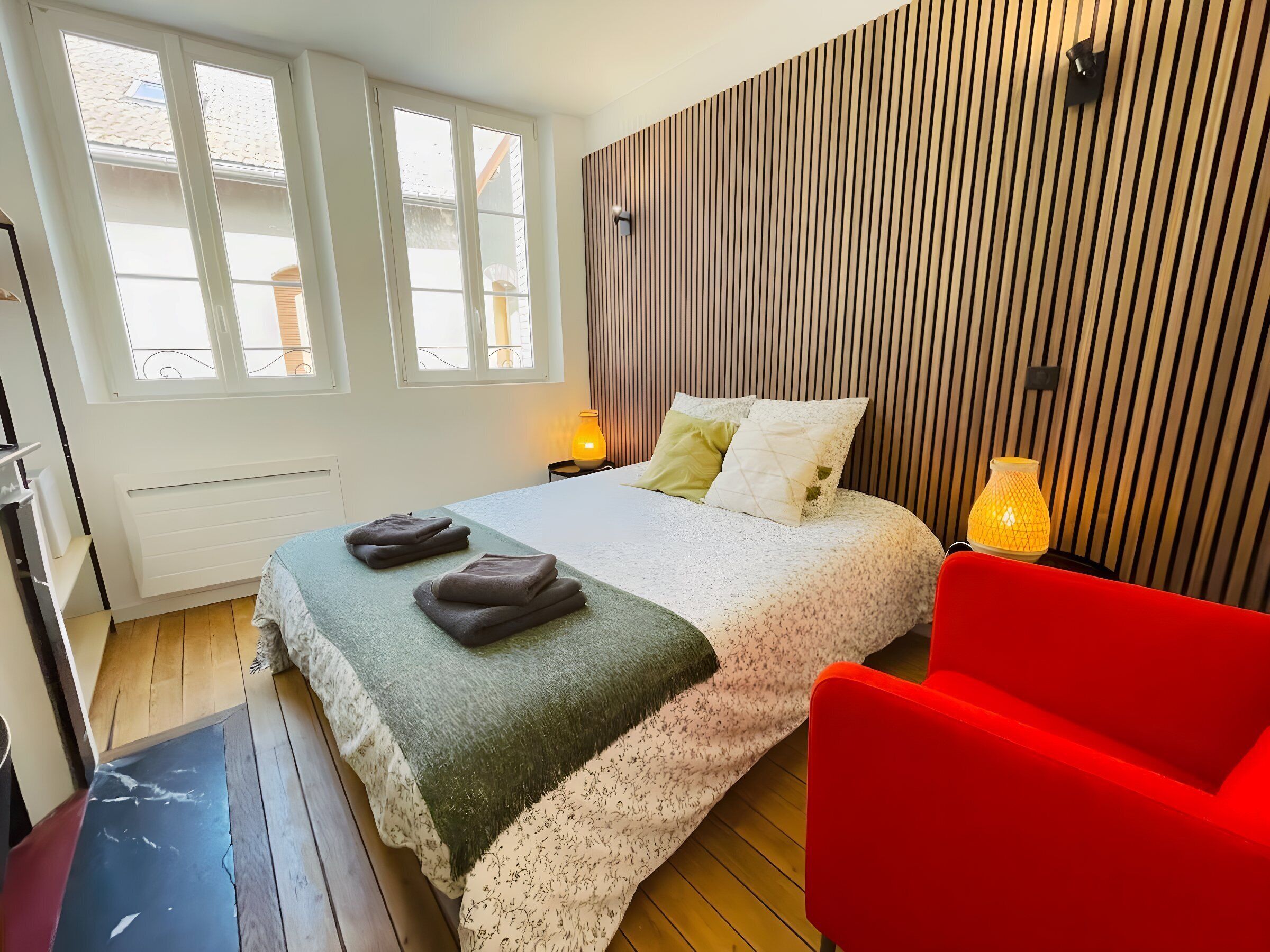 1 chambre, bureau, Wi-Fi, draps fournis