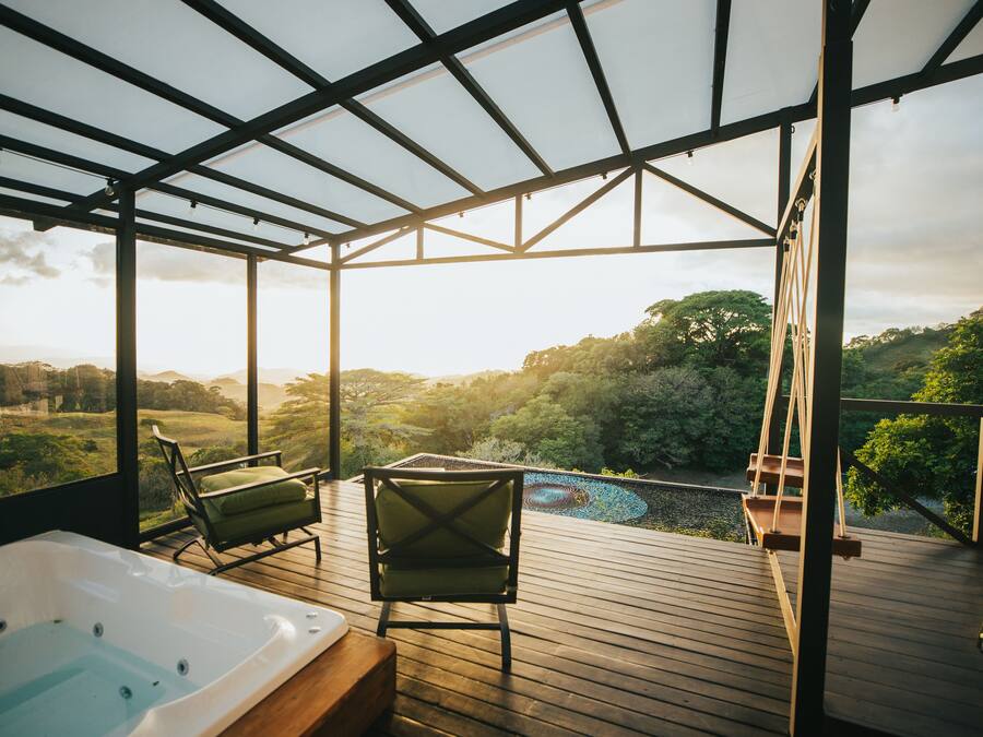 Chalet rustique Deluxe, vue sur la montagne | Terrasse/patio