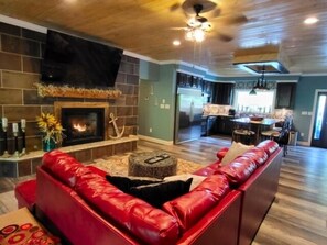 电视、壁炉、音乐库