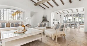 Televisie, een open haard, een dvd-speler en boeken