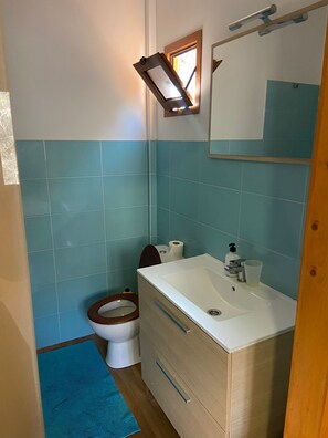 Dusche, Handtücher, Seife, Toilettenpapier