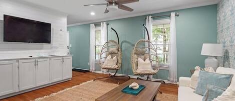 TV connectée, cheminée