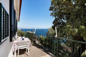 Outdoor dining - 2 holiday apartments 'Blue Green Apartments Amalfi Coast' with Sea View, Wifi, and Air Conditioning (Maiori)