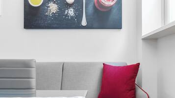 Apartment, Patio | Living area | 35-inch flat-screen TV with digital channels