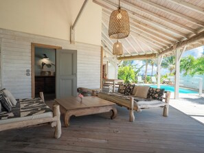 Terrace/patio - Complete relaxation at Villa Lakaz with its spacious terrace and private pool. (Le Moule)