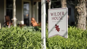 A sign for 'Wilder House' with a maple leaf logo, established in 2023, and a date of 2023. - Wilder House Berkshires (Sheffield)