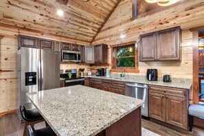 Microwave, oven, stovetop, dishwasher - Welcome to Laughing Fox Private Pool and Lodge!  (Sevierville)
