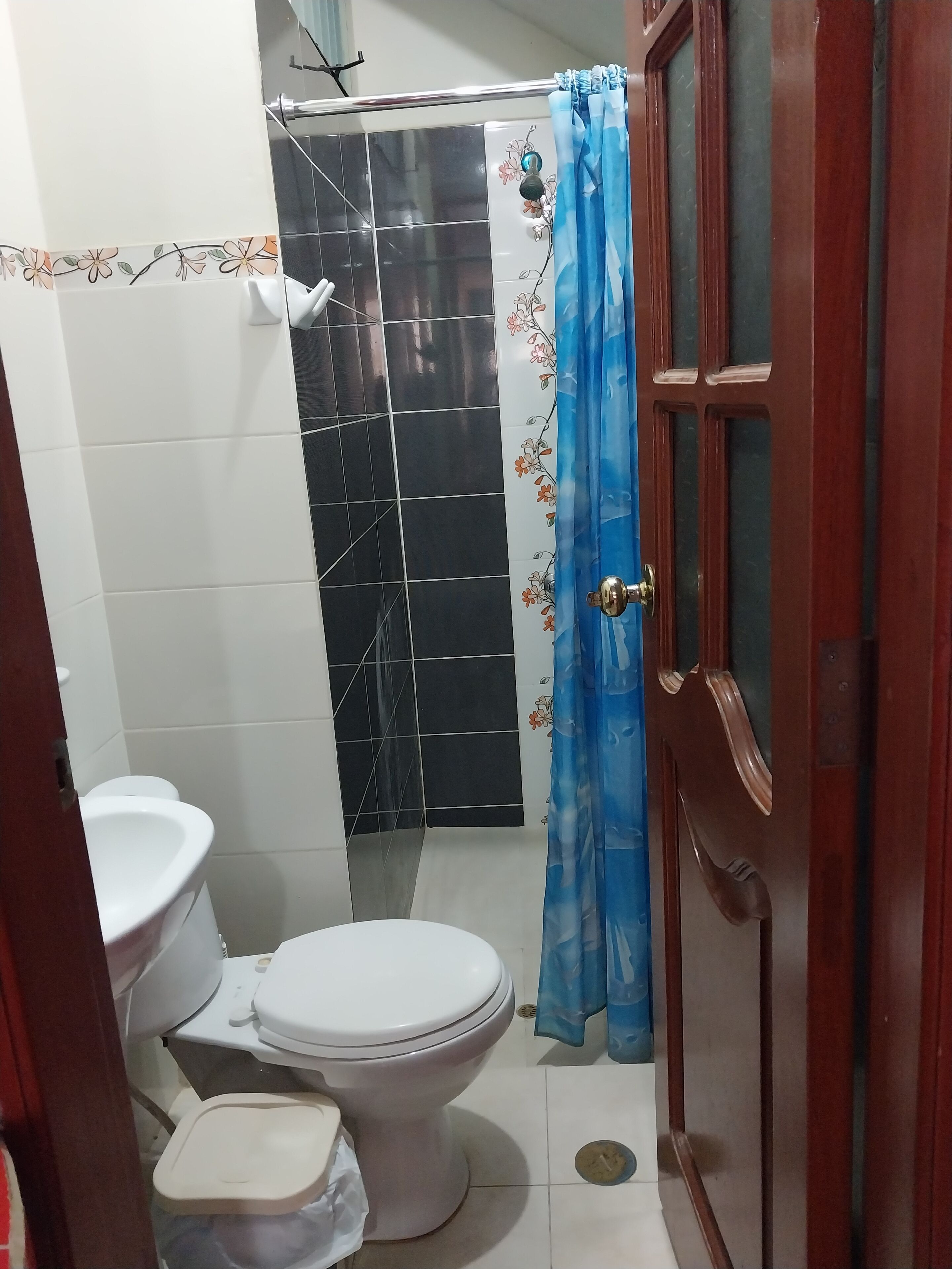 Bidet, serviettes fournies, savon, papier toilette
