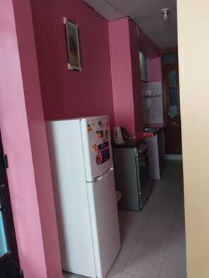 Fridge, oven, dishwasher, coffee/tea maker