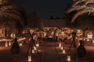 Outdoor banquet area