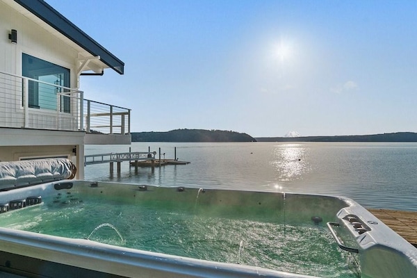 Large Swim spa hot tub enough room for 10. Relax while you enjoy the view.