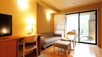 Japanese and Western style room with Open-Air Hot Spring Bath typeS - Non smoking | Down comforters, in-room safe, iron/ironing board, free WiFi