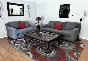 Smart TV, fireplace, video games, table football