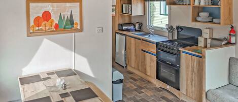 Fridge, oven, stovetop, toaster