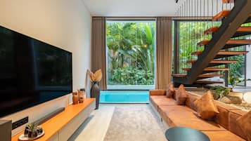 50-inch LCD TV with cable channels, Netflix, streaming services