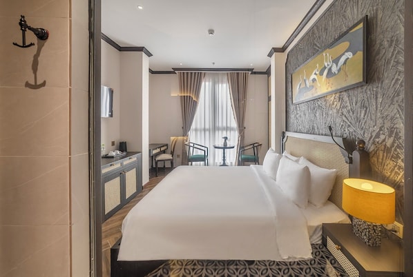 2 habitaciones, cubrecamas, colchones con efecto memoria y minibar 