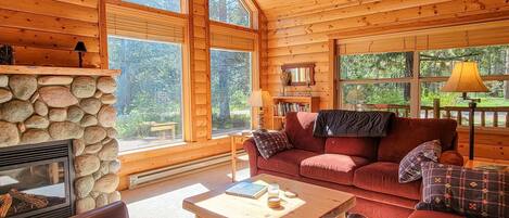 TV, fireplace, offices