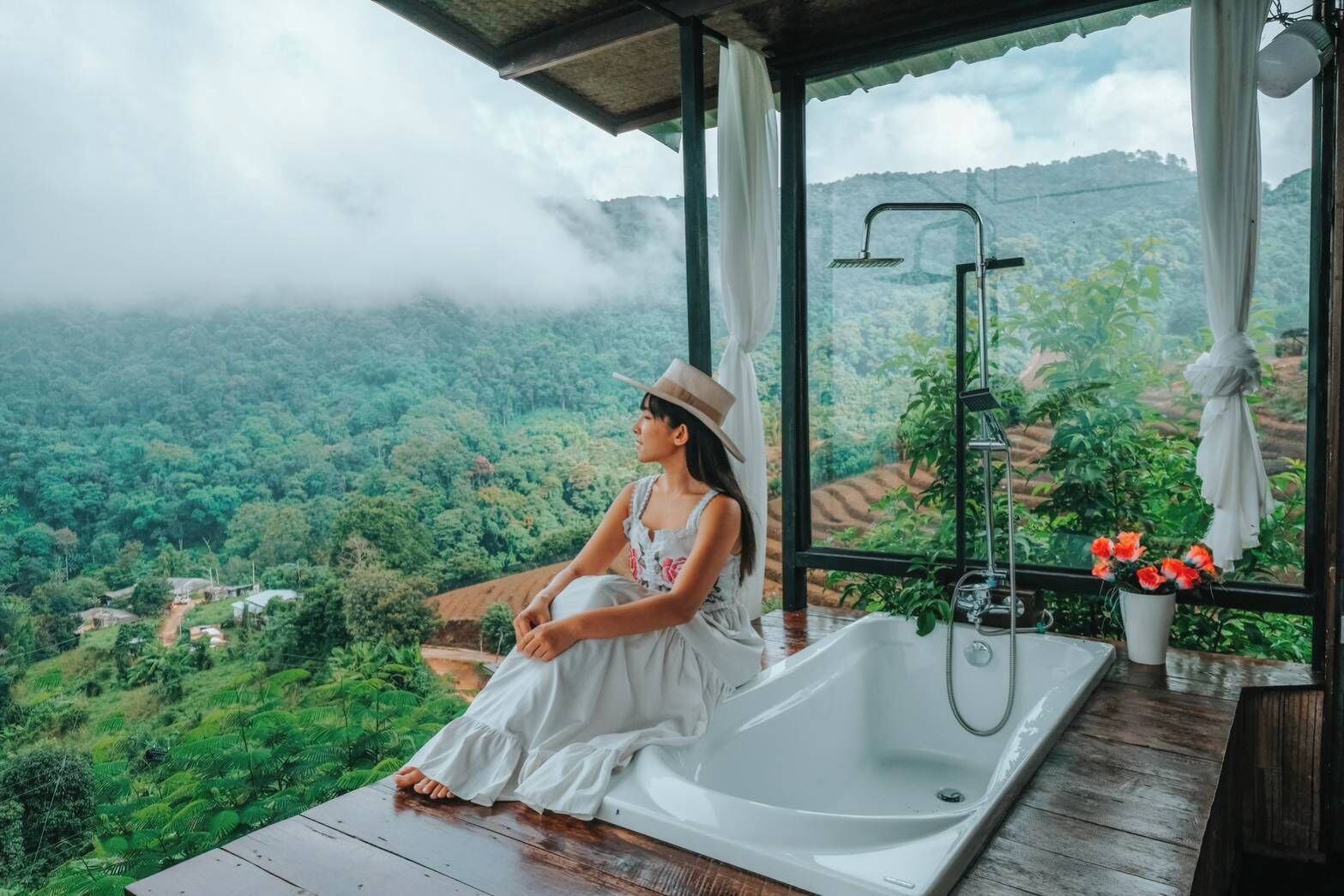 Double House with Air conditioning, Hill View | วิวระเบียง