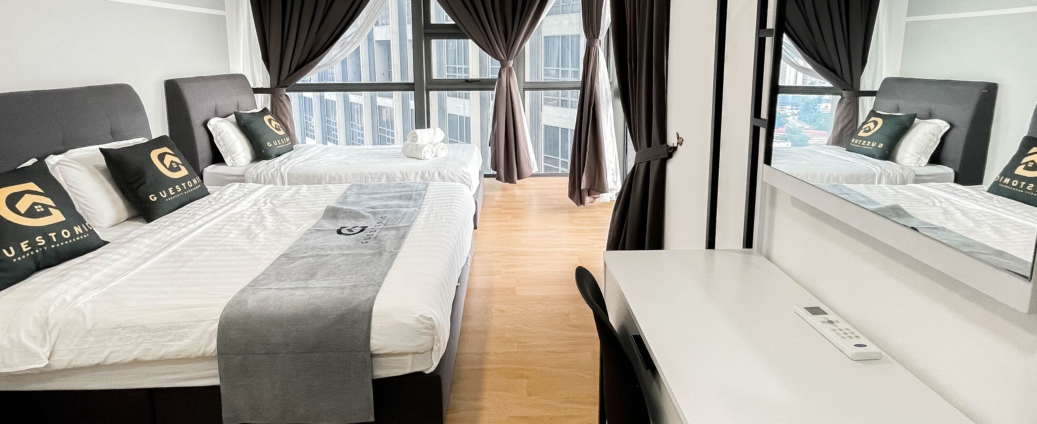 Individually decorated, individually furnished, iron/ironing board