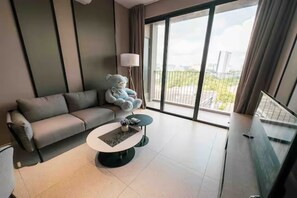 Huoneisto, 2 makuuhuonetta, parveke | Oleskelualue | Älytelevisio, Netflix, suoratoistopalvelut