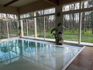 Indoor pool, a heated pool
