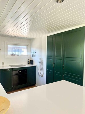 Kjøleskap, ovn, kokeplater og oppvaskmaskin