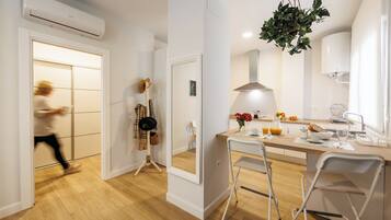 Apartment, 1 Bedroom | Private kitchen | Fridge, microwave, oven, toaster