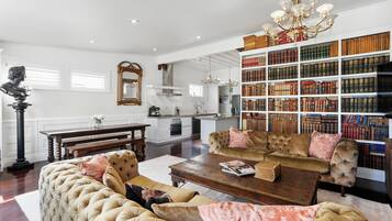 Five Bedroom Townhome | Living area | 55-inch Smart TV with digital channels