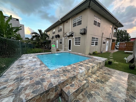 Outdoor pool. Cody one bedroom apartment