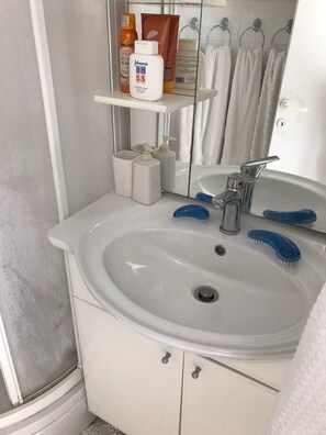 Apartment (One Bedroom Apartment with Terrace) | Bathroom | Shower, towels