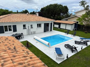 Piscina externa, piscina aquecida