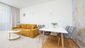 Apartment, 3 Bedrooms, 2 Bathrooms | 3 bedrooms, desk, laptop workspace, bed sheets - Cozy Apartment for 5 by Renters (Warsaw)