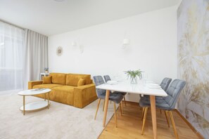 Apartment, 3 Bedrooms, 2 Bathrooms | 3 bedrooms, desk, laptop workspace, bed sheets - Cozy Apartment for 5 by Renters (Warsaw)