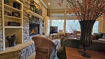 TV, fireplace, DVD player