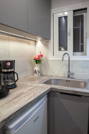 Lägenhet | Eget kök | Minikylskåp, ugn, spishäll och brödrost