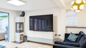 Smart TV, fireplace, video games