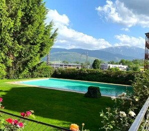 Pool - Penthouse 3 rooms Fireplace, Pool, Terrace & Wi-Fi (Puigcerdà)