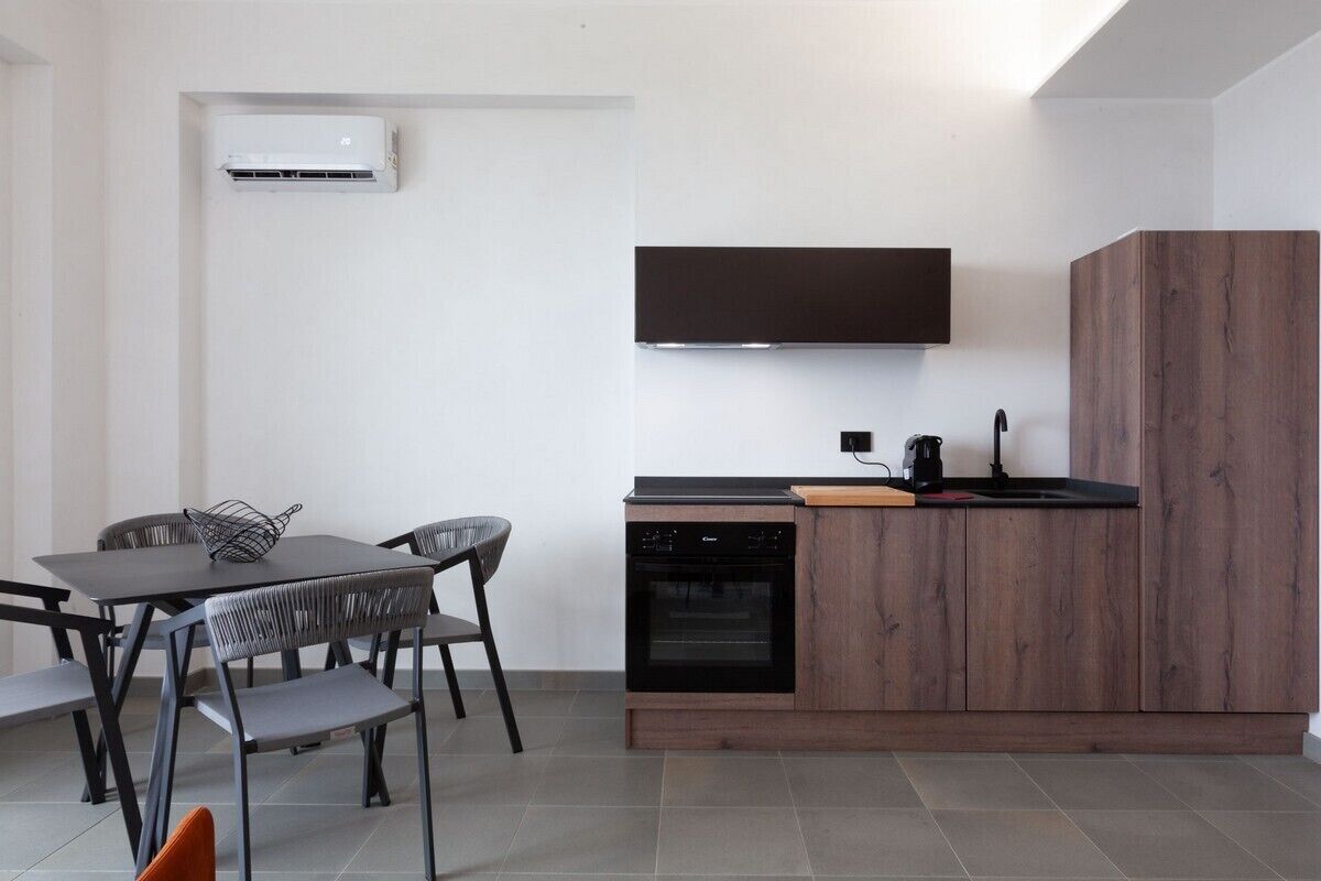 Apartment, Sea View | Private kitchen | Fridge, oven, stovetop, dishwasher