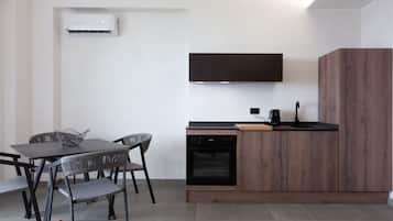 Apartment, Sea View | Private kitchen | Fridge, oven, stovetop, dishwasher