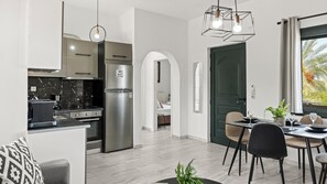 Family Suite, 2 Bedrooms, Balcony, Garden View | Private kitchen | High chair - Villa Maro Suites near Heraclion (Hersonissos)