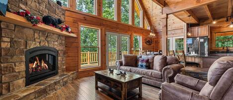 Smart TV, fireplace, video games