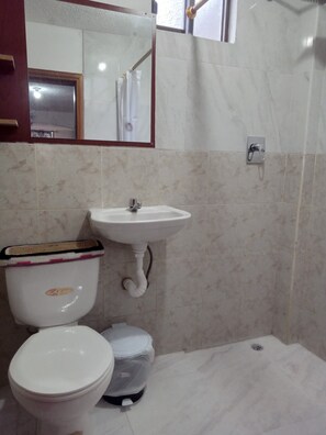 Towels, soap, shampoo, toilet paper