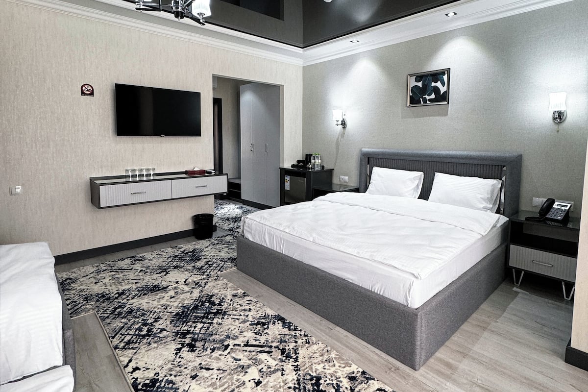Luxe beddengoed, donzen dekbedden, Select Comfort-bedden, een minibar