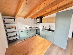 Luxury Apartment, 1 King Bed with Sofa bed, Jetted Tub, Sea View | Private kitchen